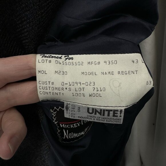HICKEY FREEMAN NEIMAN MARCUS jacket blazer sport coat regent 100% wool 43L - Picture 10 of 11